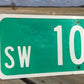 SW 10th AV Street Sign, 9x24 Vintage Green Road Sign, Metal Road Sign, F