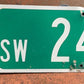 SW 24th ST Street Sign, 9x24 Vintage Green Road Sign, Metal Road Sign, C