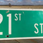 SE 21st St Street Sign, 9x24 Vintage Green Road Sign, Metal Road Sign, E