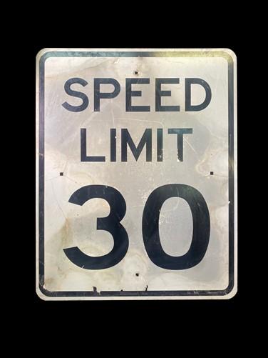 Speed Limit 30 Vintage Sign, 30x24 Vintage Metal Road Sign, G