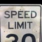 Speed Limit 30 Vintage Sign, 30x24 Vintage Metal Road Sign, G