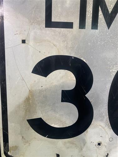 Speed Limit 30 Vintage Sign, 30x24 Vintage Metal Road Sign, G