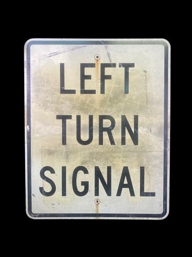 Left Turn Signal Vintage Highway Road Sign, 30x24 Vintage Metal Road Sign B