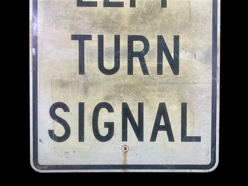 Left Turn Signal Vintage Highway Road Sign, 30x24 Vintage Metal Road Sign B