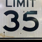 Speed Limit 35 Vintage Sign, 30x24 Vintage Metal Road Sign, D