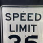 Speed Limit 35 Vintage Sign, 30x24 Vintage Metal Road Sign, D