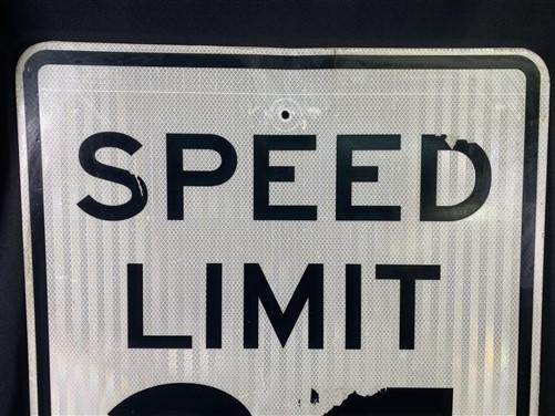 Speed Limit 35 Vintage Sign, 30x24 Vintage Metal Road Sign, D