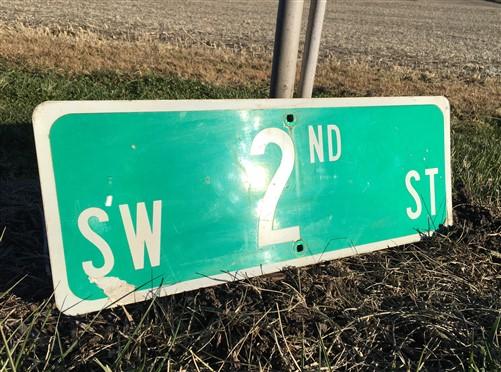 SW 2nd St Street Sign, 9x24 Vintage Green Road Sign, Metal Road Sign, C