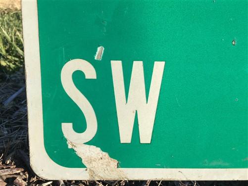 SW 2nd St Street Sign, 9x24 Vintage Green Road Sign, Metal Road Sign, C