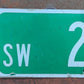 SW 2nd St Street Sign, 9x24 Vintage Green Road Sign, Metal Road Sign, D