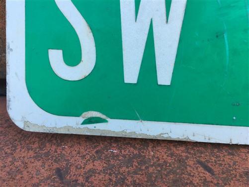 SW 2nd St Street Sign, 9x24 Vintage Green Road Sign, Metal Road Sign, D