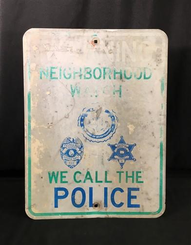 Neighborhood Watch Street Sign, 24x18 Vintage Metal Road Sign, We Call Police