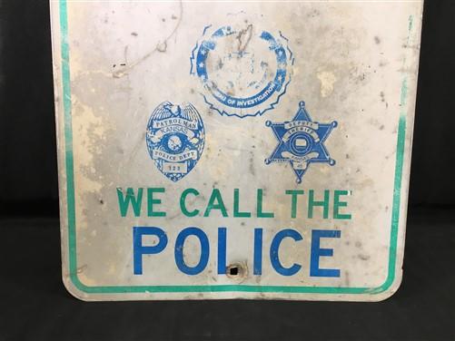 Neighborhood Watch Street Sign, 24x18 Vintage Metal Road Sign, We Call Police