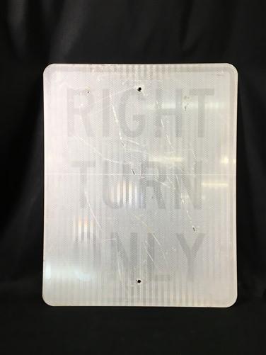 Turn Right Only Vintage Highway Road Sign, 30x24 Vintage Metal Road Sign B