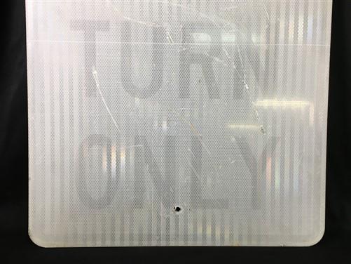 Turn Right Only Vintage Highway Road Sign, 30x24 Vintage Metal Road Sign B