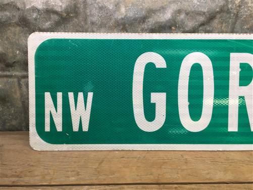 Gordon St Street Sign, Vintage Green Road Sign, 36x9 Metal Wall Sign Garage C