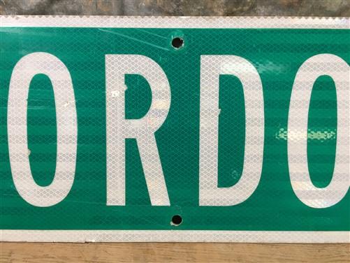 Gordon St Street Sign, Vintage Green Road Sign, 36x9 Metal Wall Sign Garage C