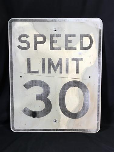 Speed Limit 30 Vintage Sign, 30x24 Vintage Metal Road Sign, F