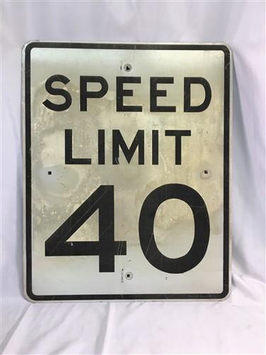 Speed Limit 40 Vintage Sign, 30x24 Vintage Metal Road Sign,C