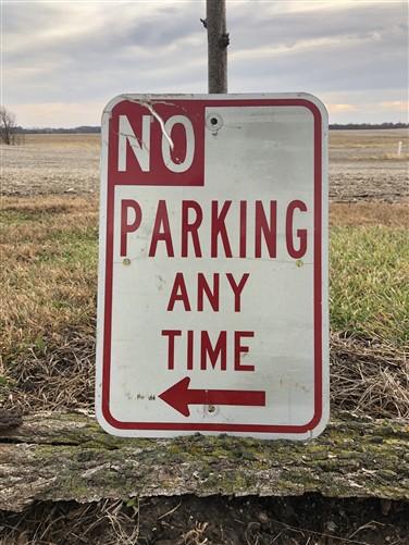 No Parking Any Time Street Sign,18x12 Vintage Metal Road Sign, Garage Art V