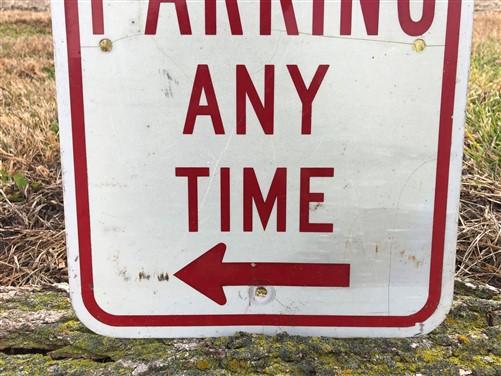 No Parking Any Time Street Sign,18x12 Vintage Metal Road Sign, Garage Art V