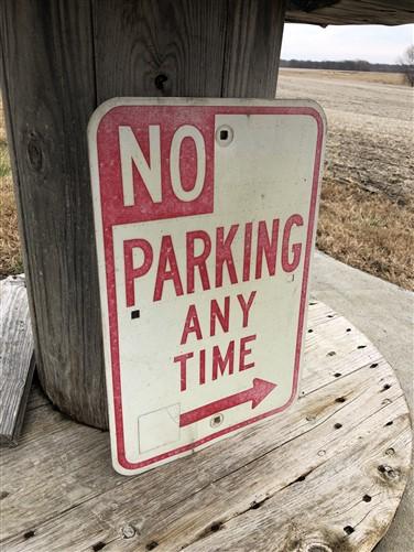 No Parking Any Time Street Sign,18x12 Vintage Metal Road Sign, Garage Art W