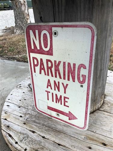 No Parking Any Time Street Sign,18x12 Vintage Metal Road Sign, Garage Art W