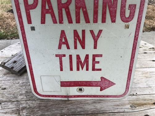 No Parking Any Time Street Sign,18x12 Vintage Metal Road Sign, Garage Art W