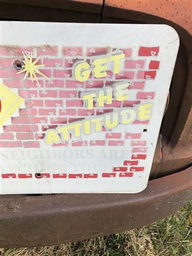 Neighborhood Watch Vintage Sign, 18x24 "Get the Attitude", Vintage Road Sign G