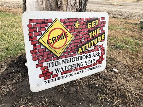 Neighborhood Watch Vintage Sign, 18x24 "Get the Attitude", Vintage Road Sign H