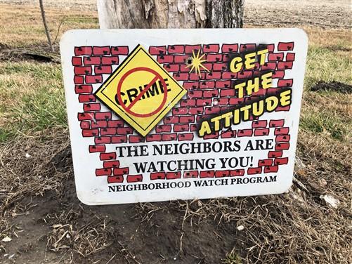 Neighborhood Watch Vintage Sign, 18x24 "Get the Attitude", Vintage Road Sign H