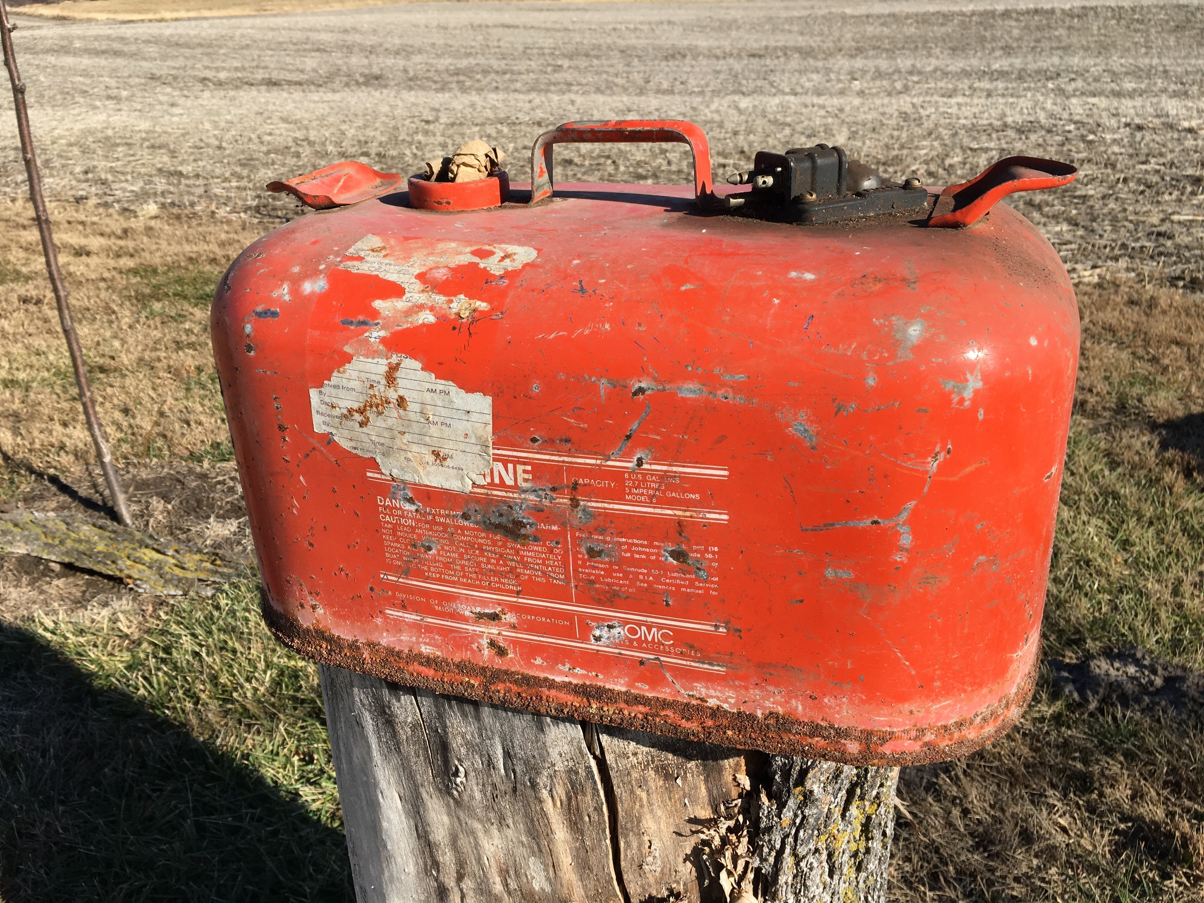 Johnson Red Metal hotsell Gas Can 5Gallon Antique