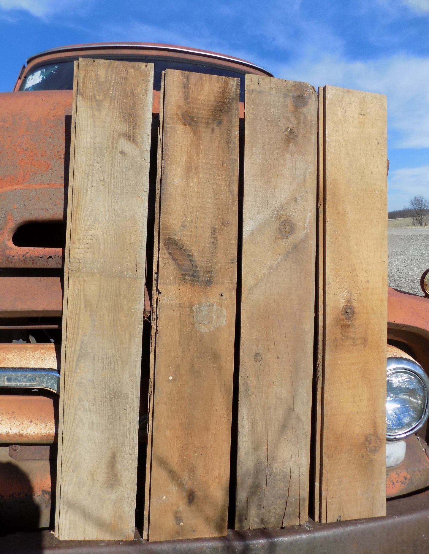 4 Barn Wood Reclaimed Planks, Wall Siding Boards, Rabbet Edge Lumber A47