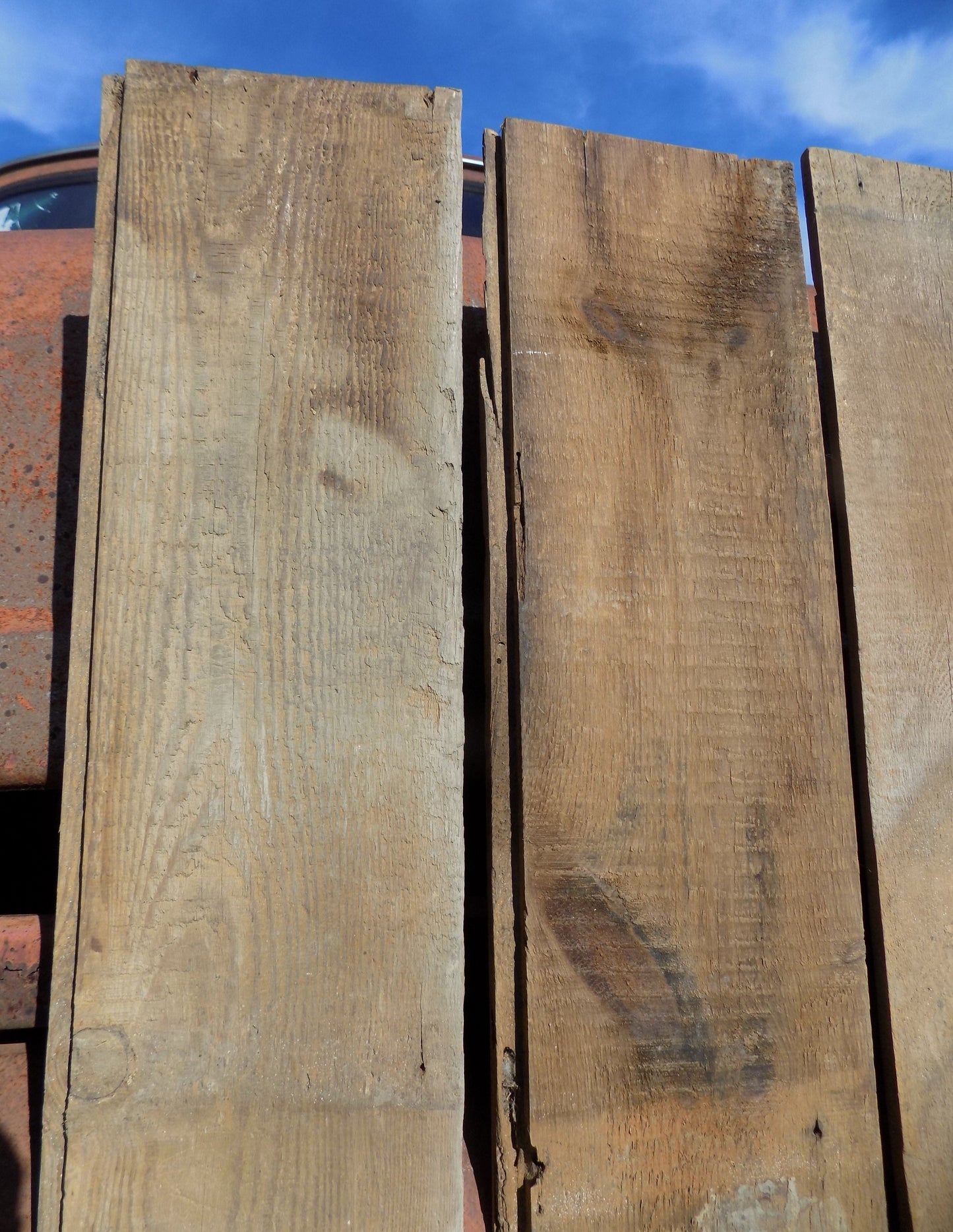 4 Barn Wood Reclaimed Planks, Wall Siding Boards, Rabbet Edge Lumber A47