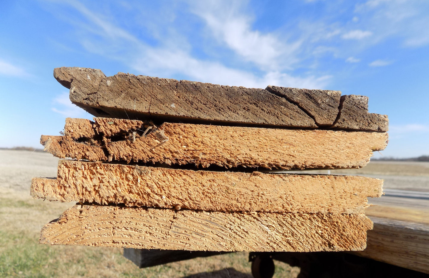 4 Barn Wood Reclaimed Planks, Wall Siding Boards, Rabbet Edge Lumber A47