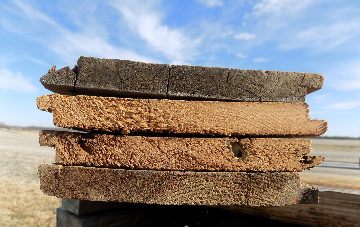 4 Barn Wood Reclaimed Planks, Wall Siding Boards, Rabbet Edge Lumber A47