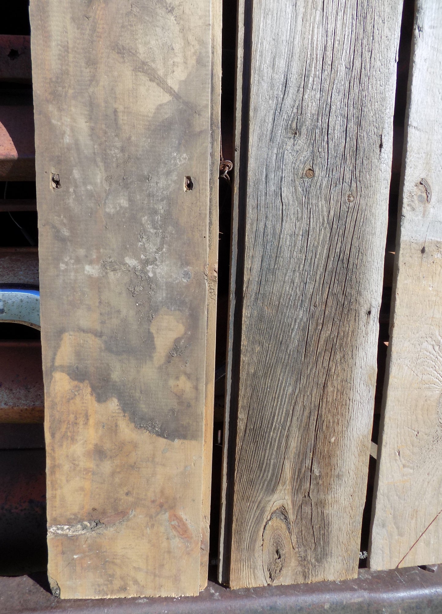 4 Barn Wood Reclaimed Planks, Wall Siding Boards, Rabbet Edge Lumber A48