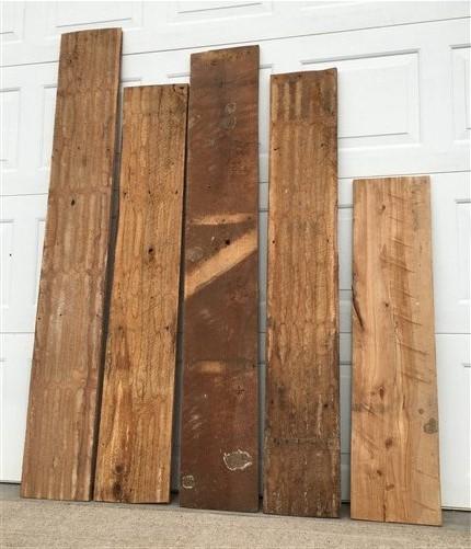 5 Barn Wood Reclaimed Planks, Wall Siding Boards, Lumber Floating Shelf A40,