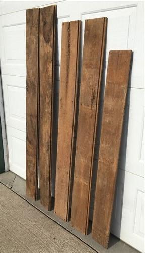 5 Barn Wood Reclaimed Planks, Wall Siding Boards, Rabbet Edge Lumber A41,
