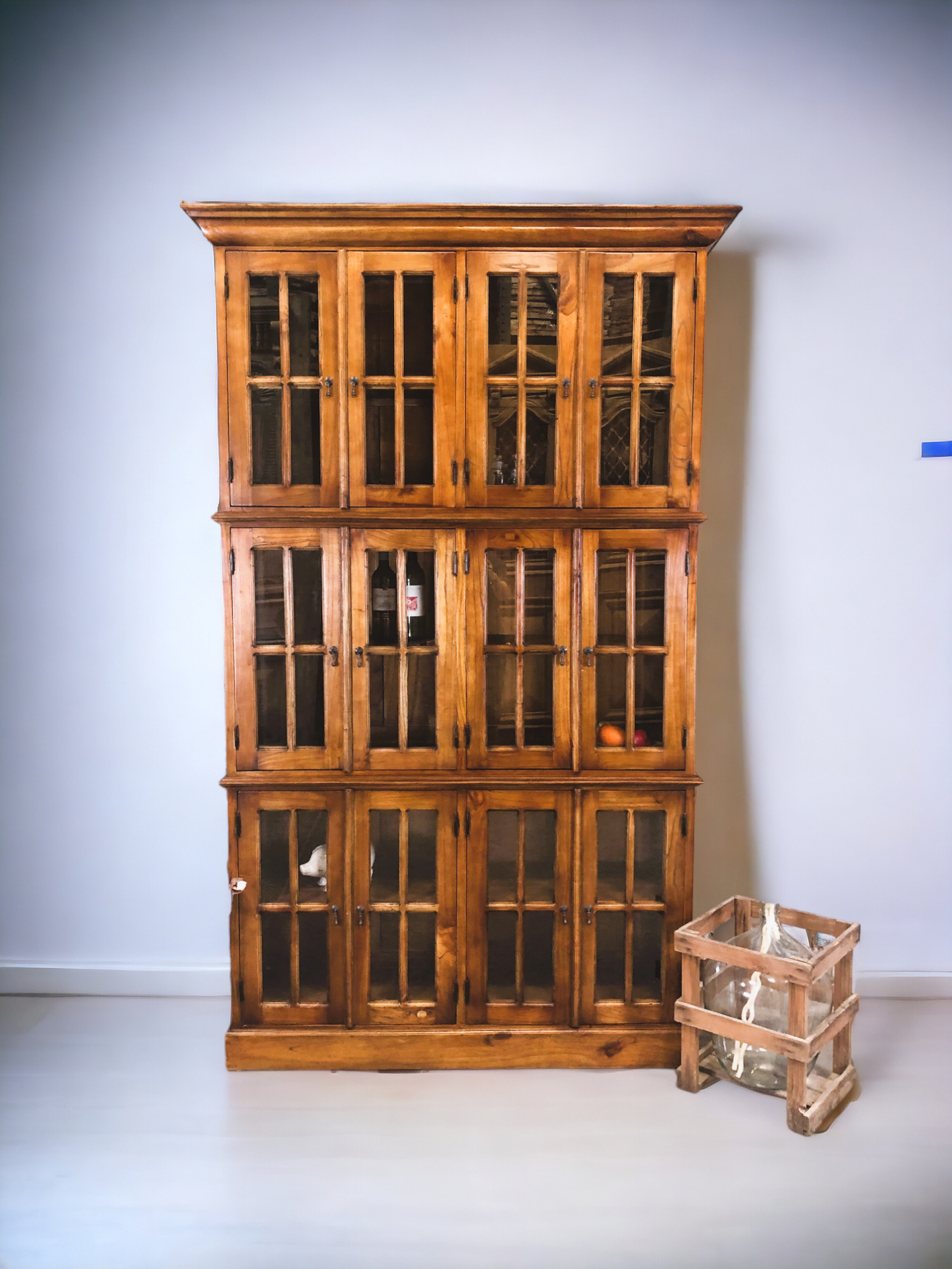 4'10" Triple Stack Cabinet, Walnut Kitchen Cabinet, Bookcase, Kitchen Storage C