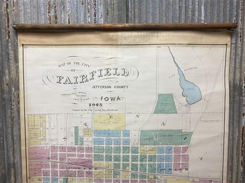 1945 Fairfield Iowa City Map, Jefferson County Plat Map, Historic Genealogy Map