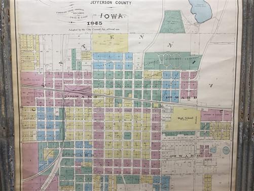 1945 Fairfield Iowa City Map, Jefferson County Plat Map, Historic Genealogy Map