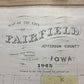 1945 Fairfield Iowa City Map, Jefferson County Plat Map, Historic Genealogy Map