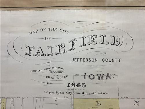 1945 Fairfield Iowa City Map, Jefferson County Plat Map, Historic Genealogy Map