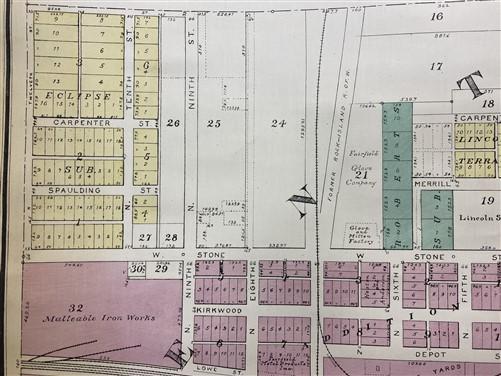 1945 Fairfield Iowa City Map, Jefferson County Plat Map, Historic Genealogy Map