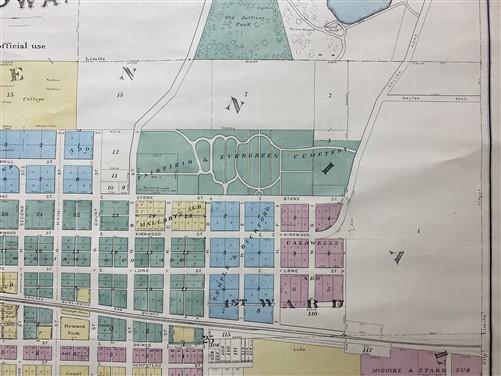 1945 Fairfield Iowa City Map, Jefferson County Plat Map, Historic Genealogy Map