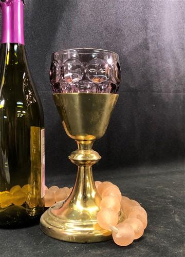Vintage Ceremonial Church Chalice with Glass, Religious Service Cup Goblet,
