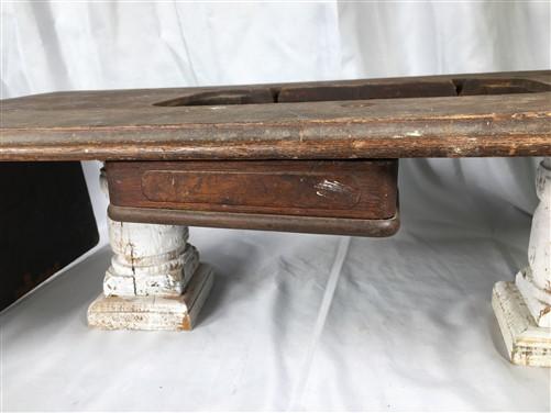 Singer Wood Table Top, Treadle Sewing Machine Base, Cabinet Part Vintage F,