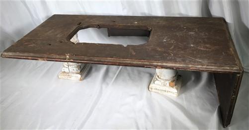 Singer Wood Table Top, Treadle Sewing Machine Base, Cabinet Part Vintage F,