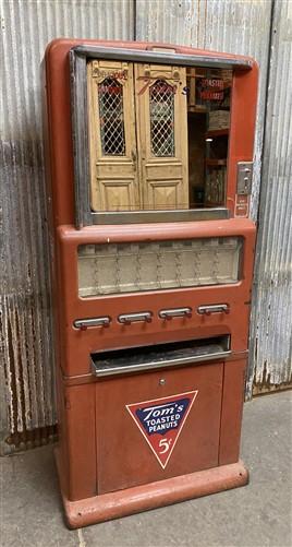 Vintage Tom's Toasted Peanuts Vending Machine, Candy Vending Machine Collectible